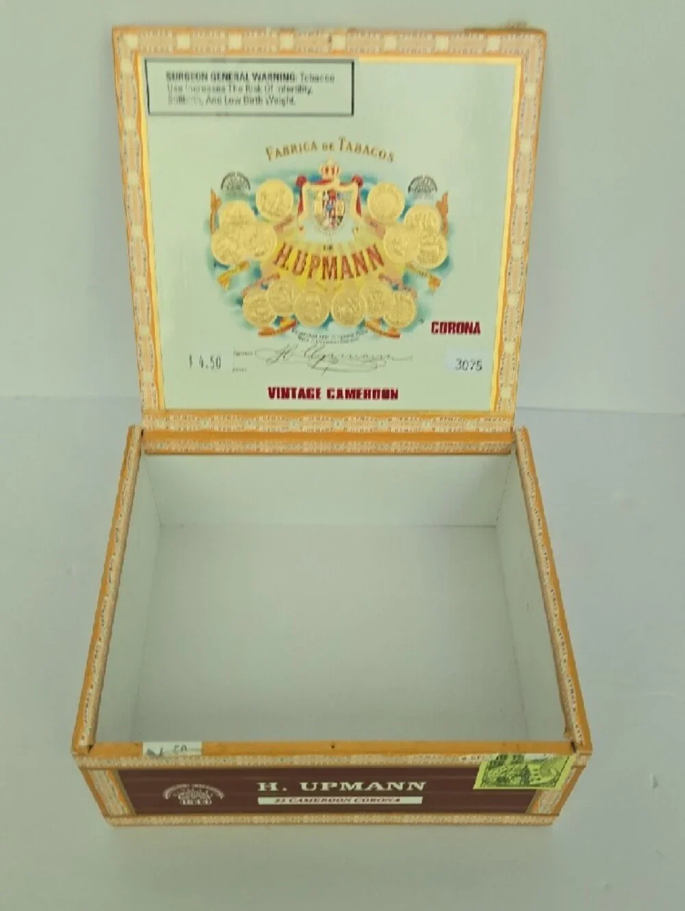 Vintage H. Upmann Vintage Cameroon Empty Cigar Craft Box